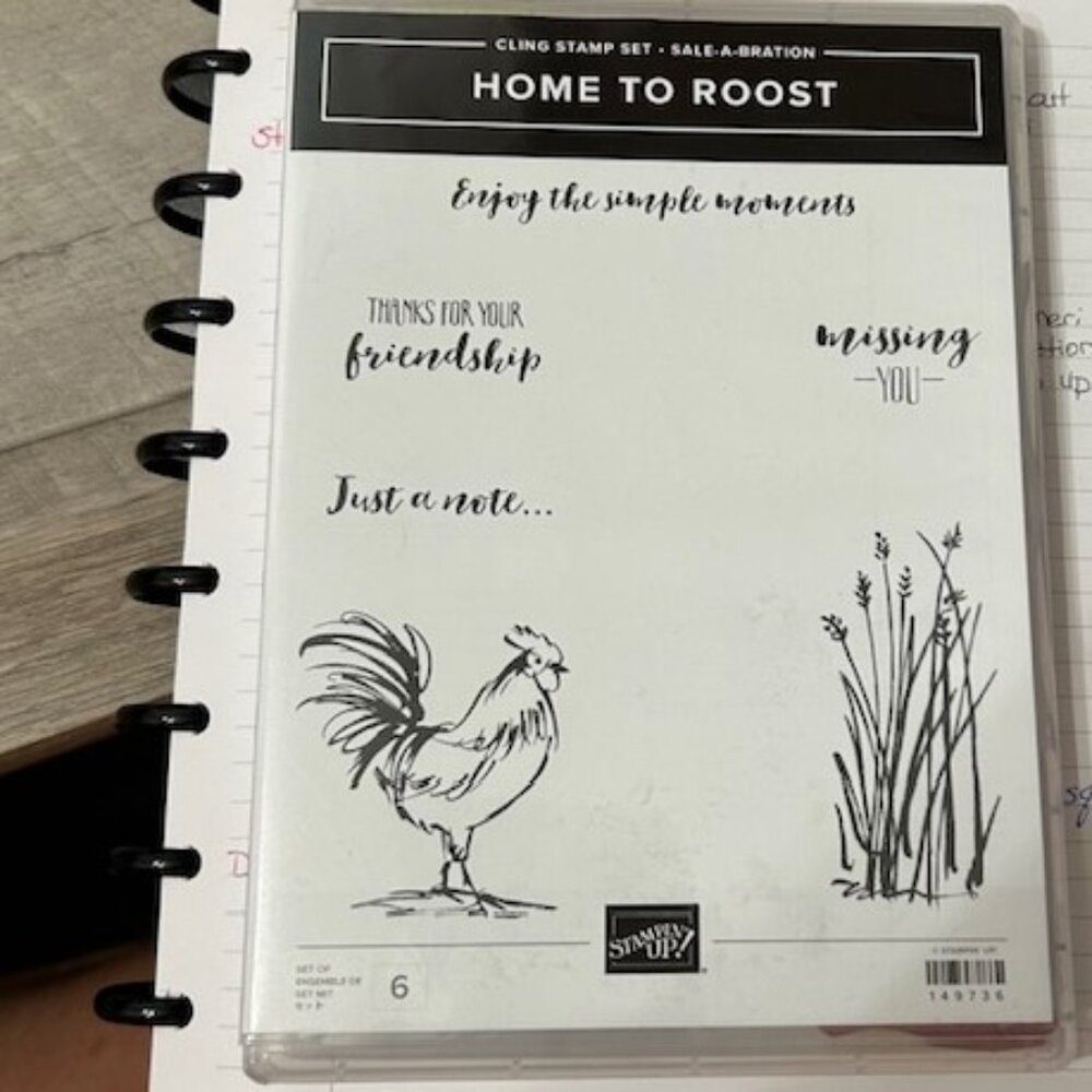 Retired Stampin up! Home to Roost Clear mount Stamp set of 6 _Farmhouse Rooster